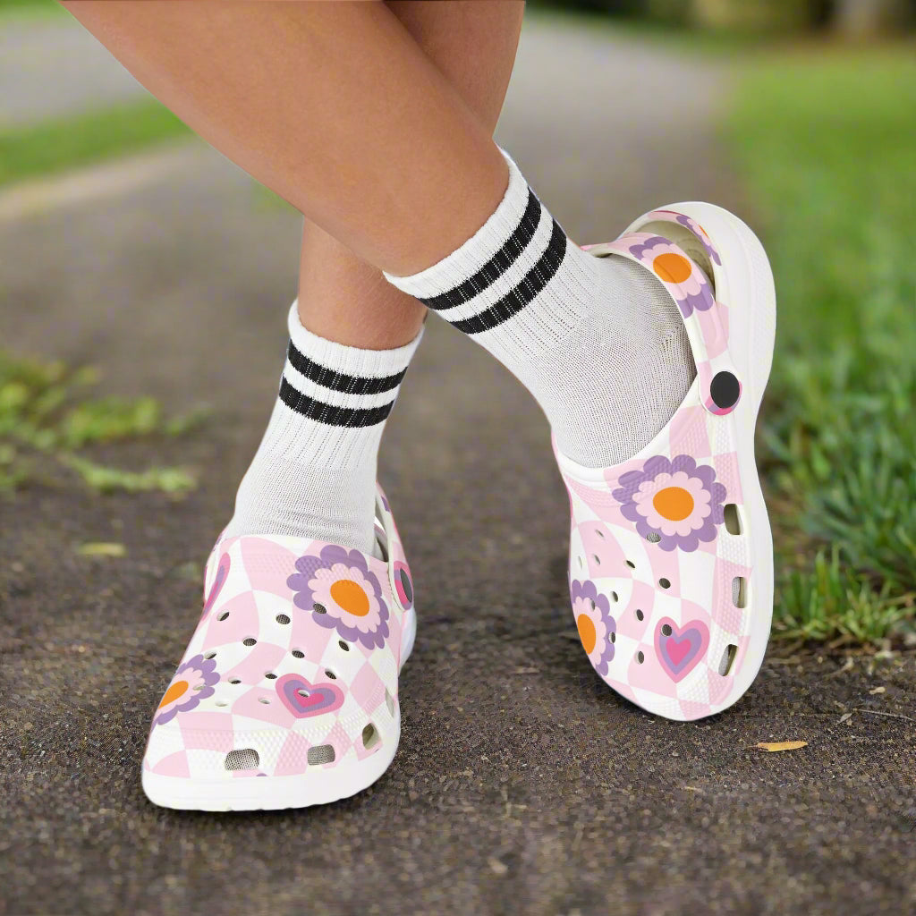 Colorful Kids' EVA Foam Clogs - Floral & Heart Design - Kim’s Signature Beauty & Accessories    