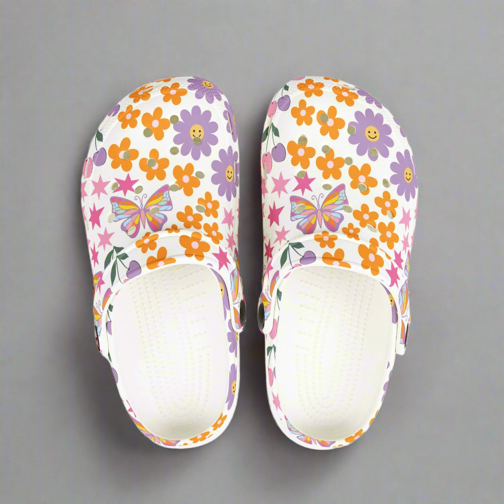 Colorful Kids' EVA Foam Clogs with Butterflies and Flowers - Kim’s Signature Beauty & Accessories    