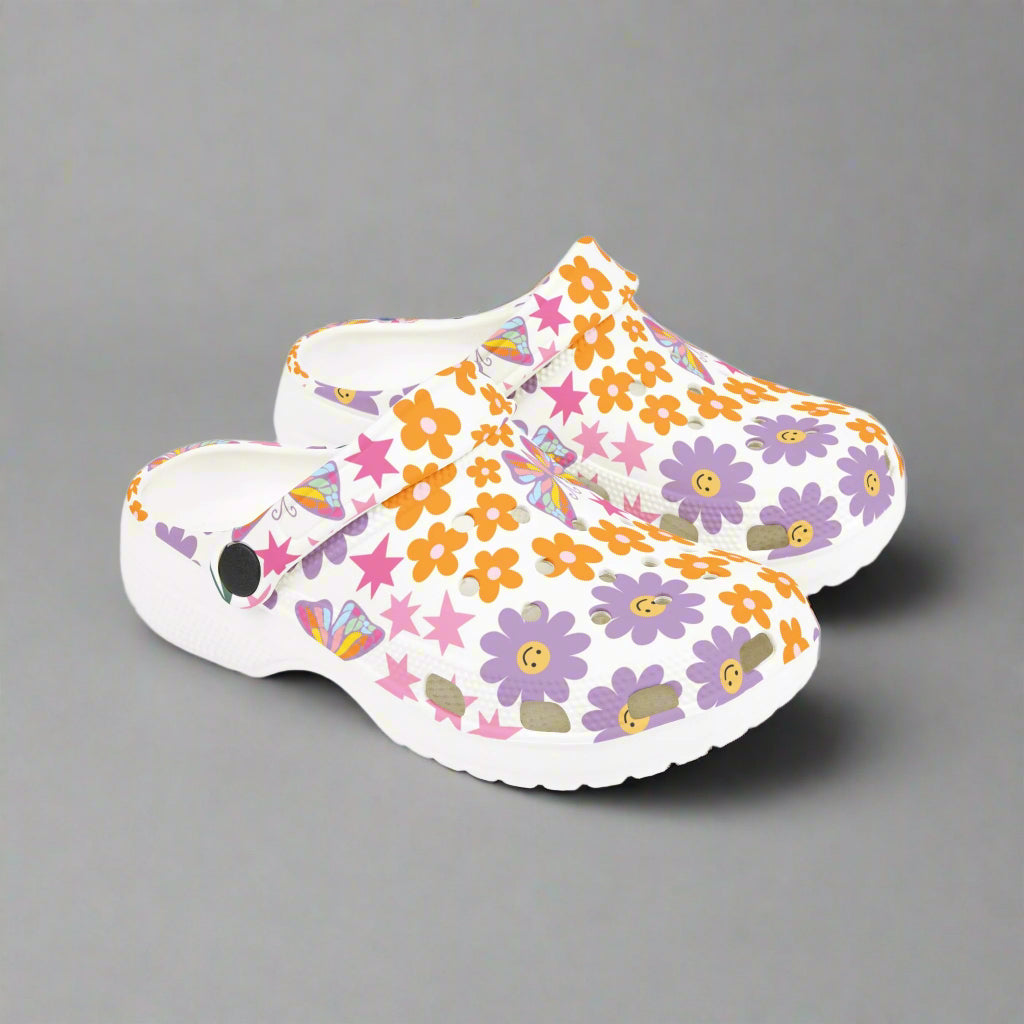 Colorful Kids' EVA Foam Clogs with Butterflies and Flowers - Kim’s Signature Beauty & Accessories    