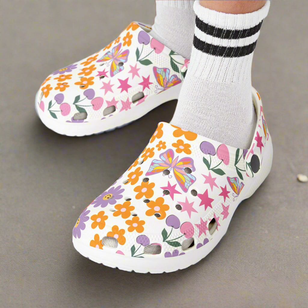 Colorful Kids' EVA Foam Clogs with Butterflies and Flowers - Kim’s Signature Beauty & Accessories    
