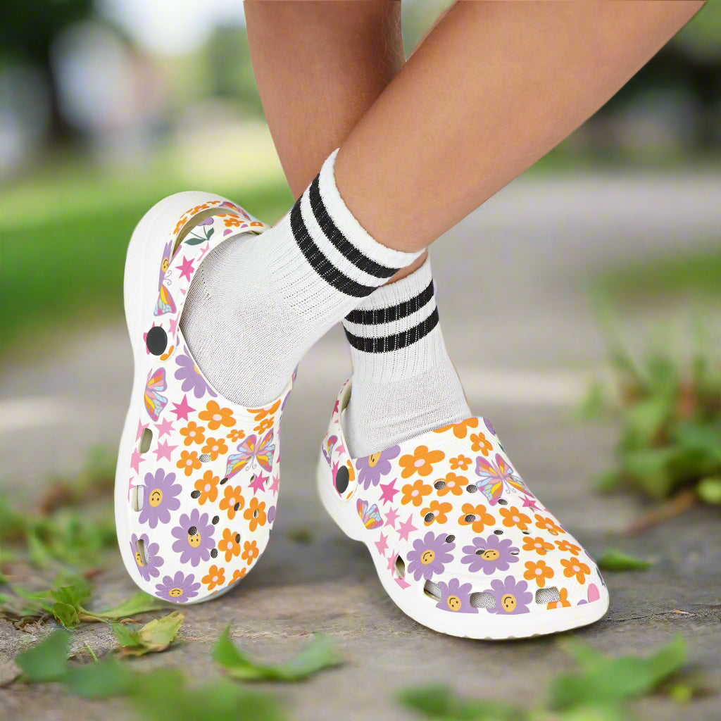 Colorful Kids' EVA Foam Clogs with Butterflies and Flowers - Kim’s Signature Beauty & Accessories    