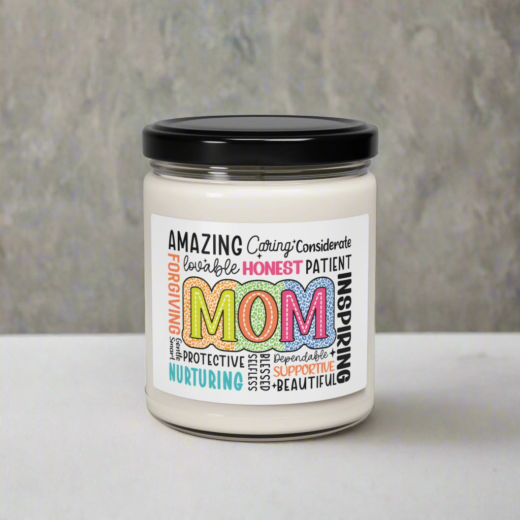 Colorful MOM Word Art Candle – Scented Gift for Mom - Kim’s Signature Beauty & Accessories    