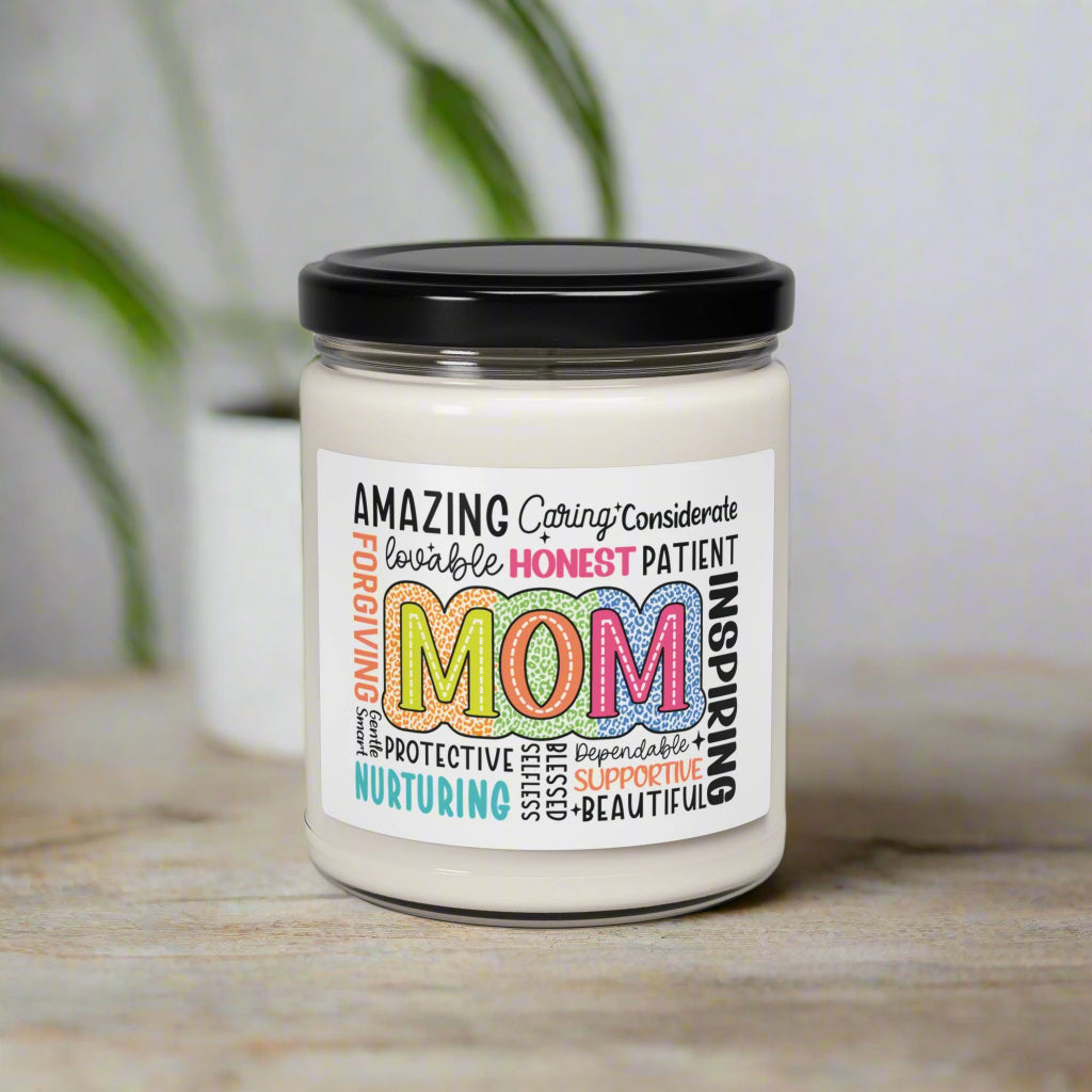 Colorful MOM Word Art Candle – Scented Gift for Mom - Kim’s Signature Beauty & Accessories    