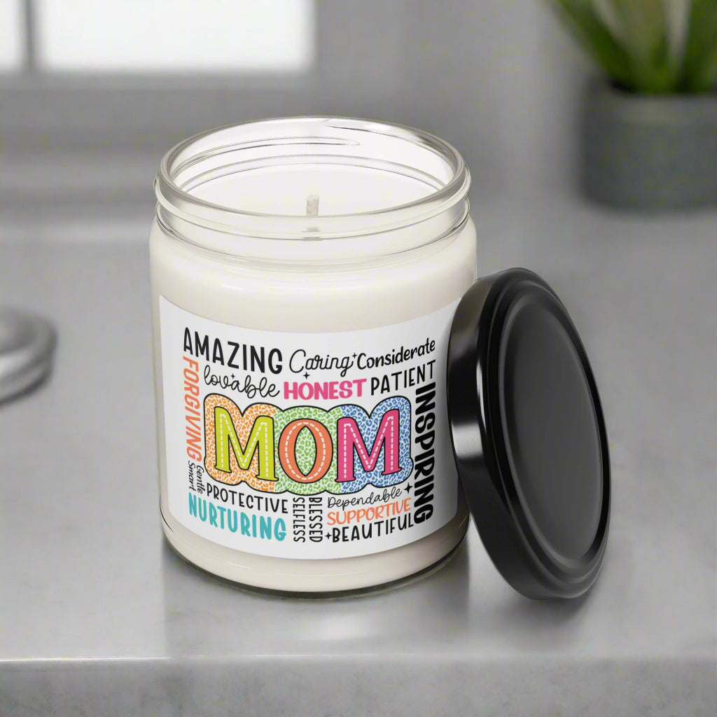 Colorful MOM Word Art Candle – Scented Gift for Mom - Kim’s Signature Beauty & Accessories    