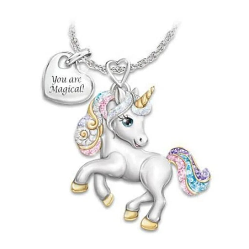 Colorful Zircon Unicorn Necklace - Kim’s Signature Beauty & Accessories    