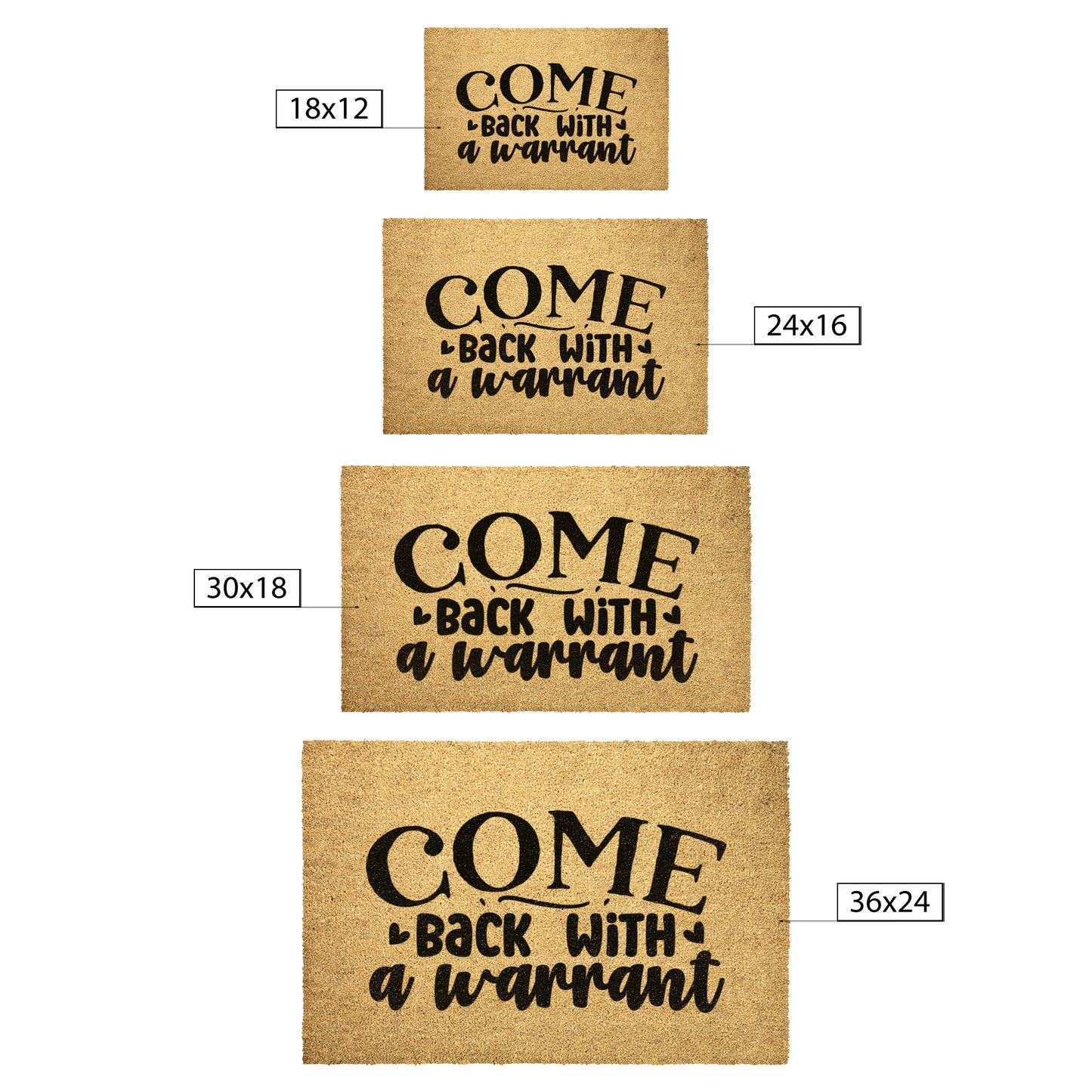 Come Back with a Warrant Door Mat - Kim’s Signature Beauty & Accessories    