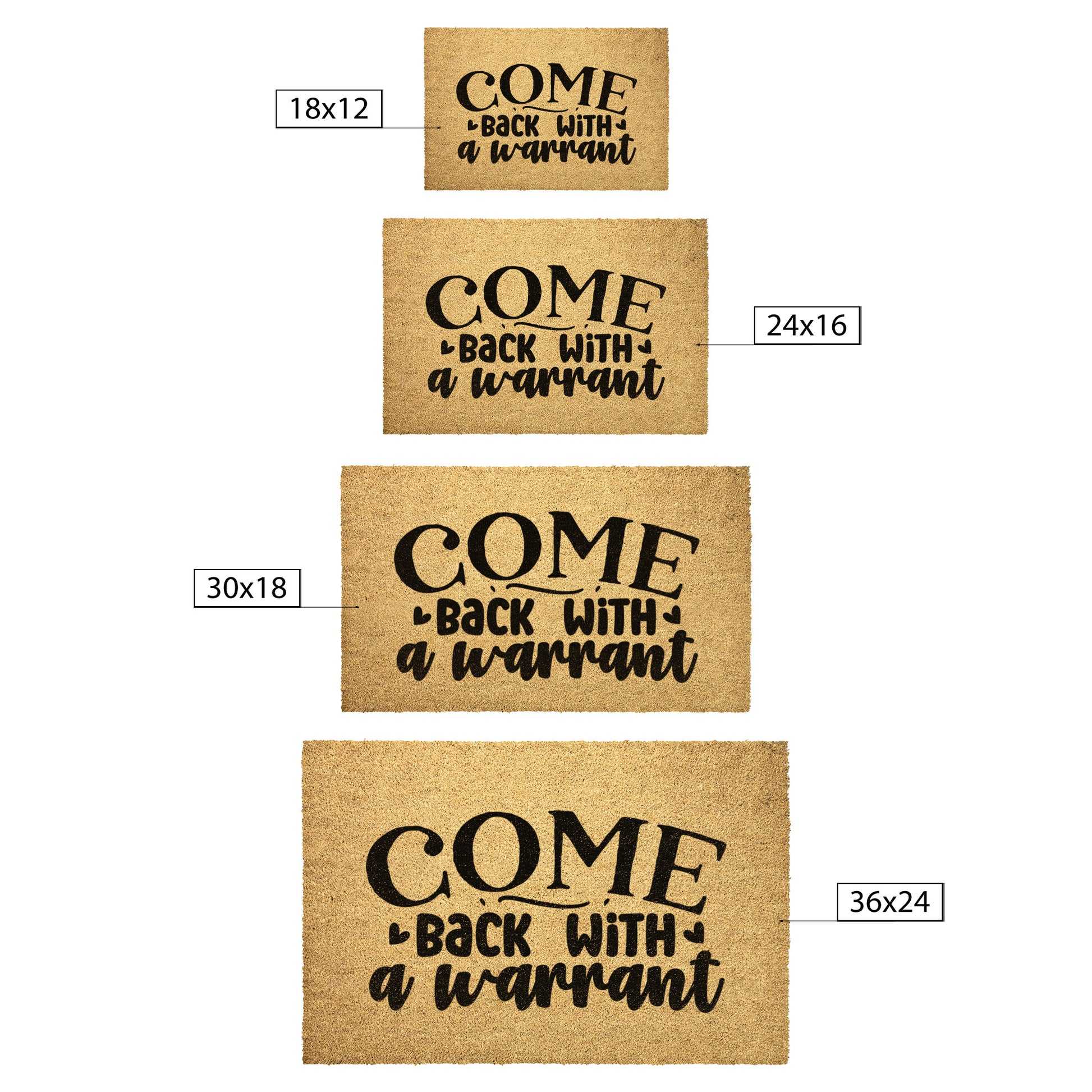 Come Back with a Warrant Door Mat - Kim’s Signature Beauty & Accessories    