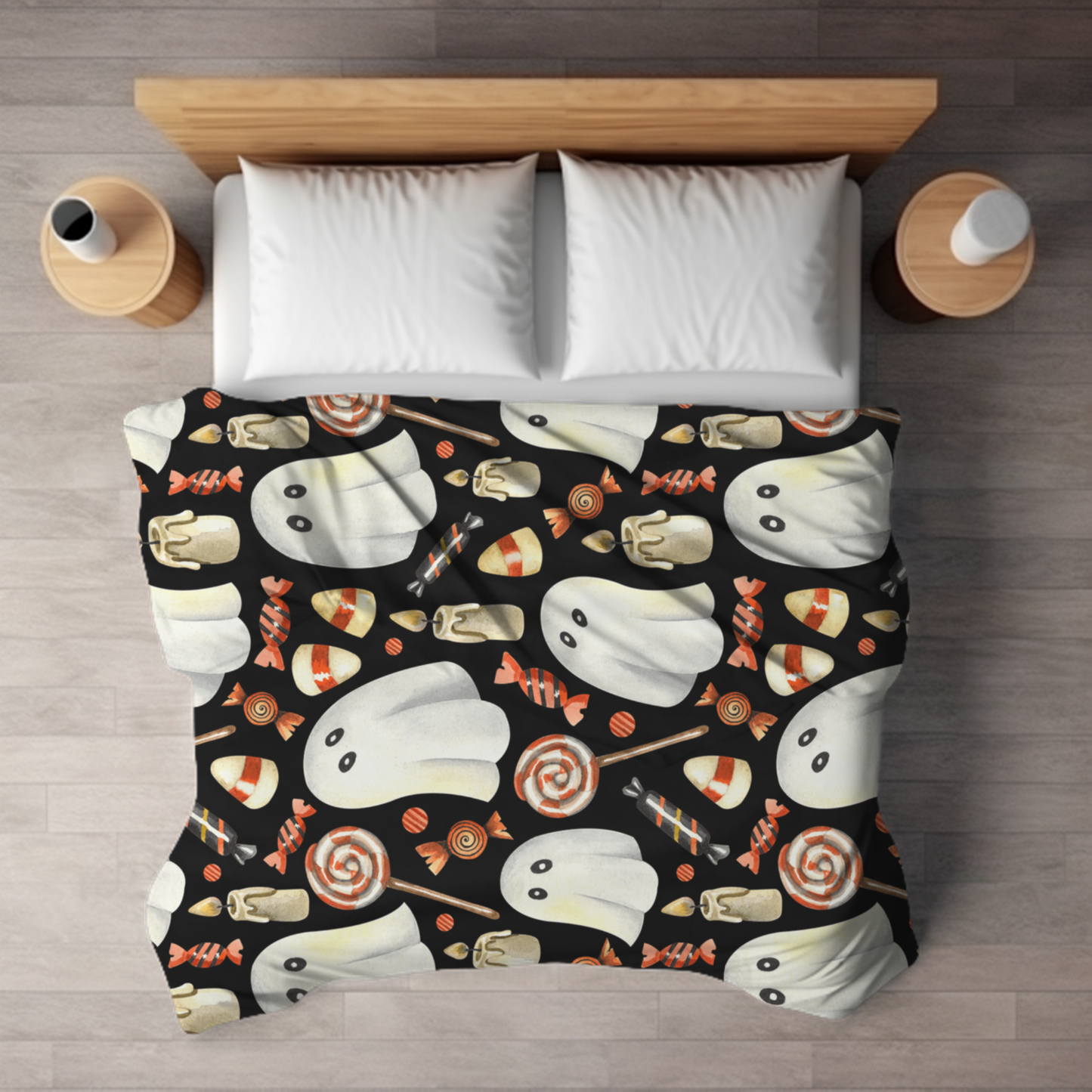 Ghosts & Candy Halloween Fleece Blanket - Kim’s Signature Beauty & Accessories    