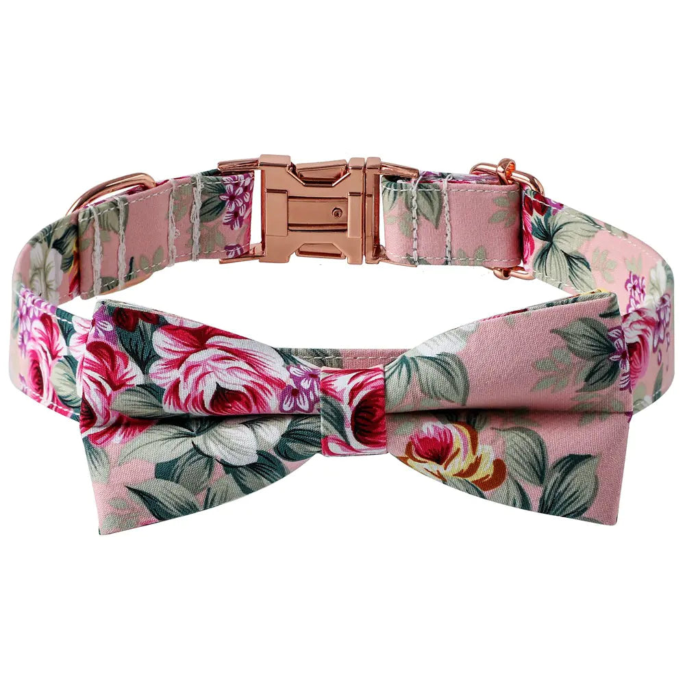 Cotton Dog Collar with Rose Gold Buckle – Soft, Stylish & Adjustable - Kim’s Signature Beauty & Accessories    