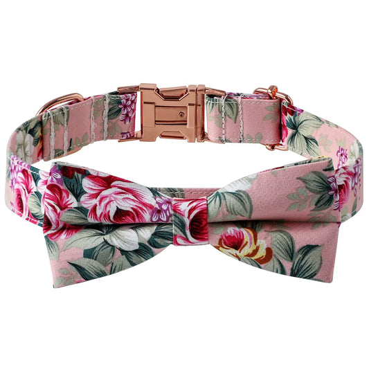Cotton Dog Collar with Rose Gold Buckle – Soft, Stylish & Adjustable - Kim’s Signature Beauty & Accessories    
