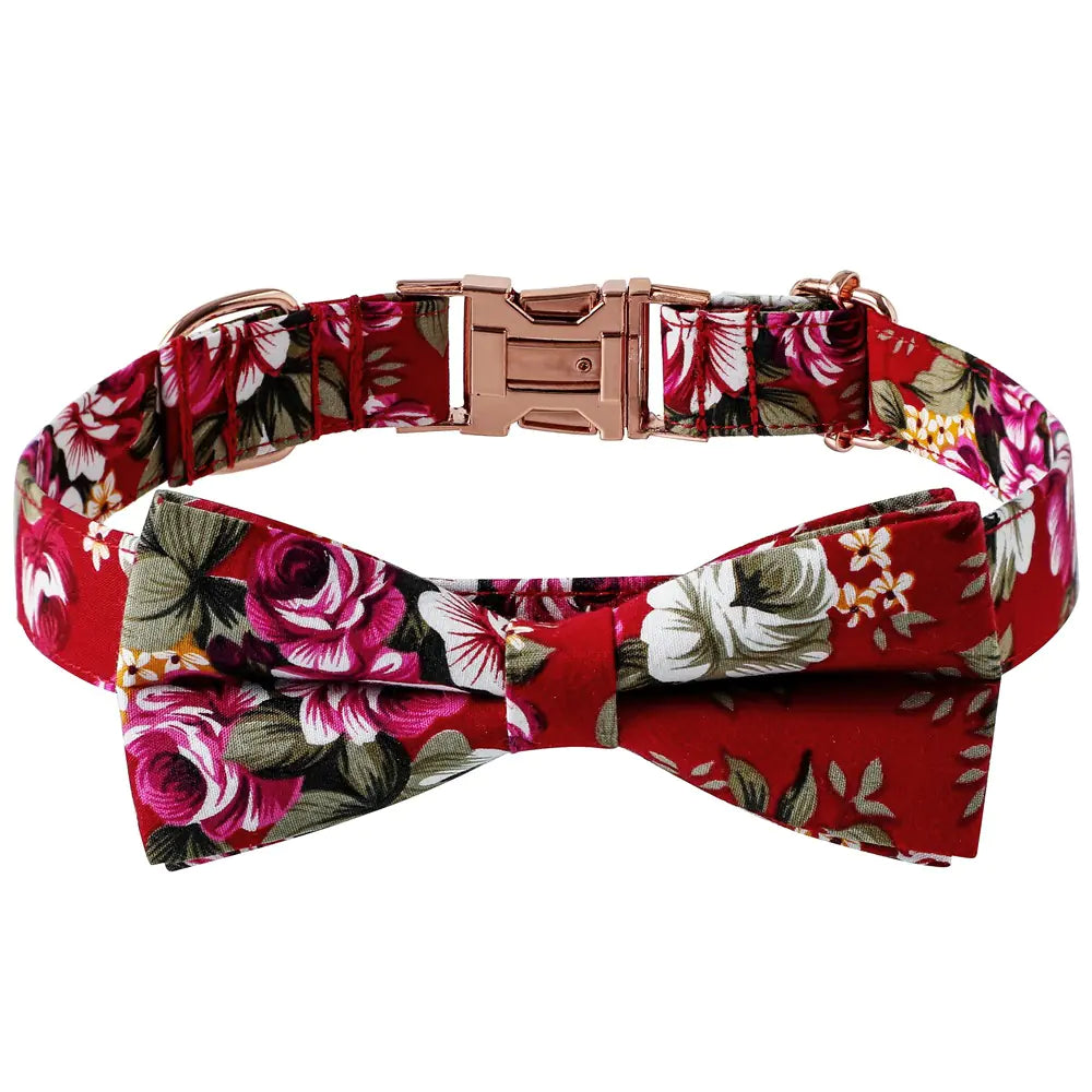Cotton Dog Collar with Rose Gold Buckle – Soft, Stylish & Adjustable - Kim’s Signature Beauty & Accessories    