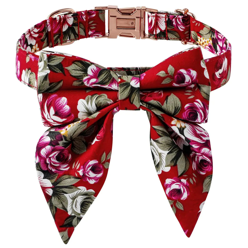 Cotton Dog Collar with Rose Gold Buckle – Soft, Stylish & Adjustable - Kim’s Signature Beauty & Accessories    