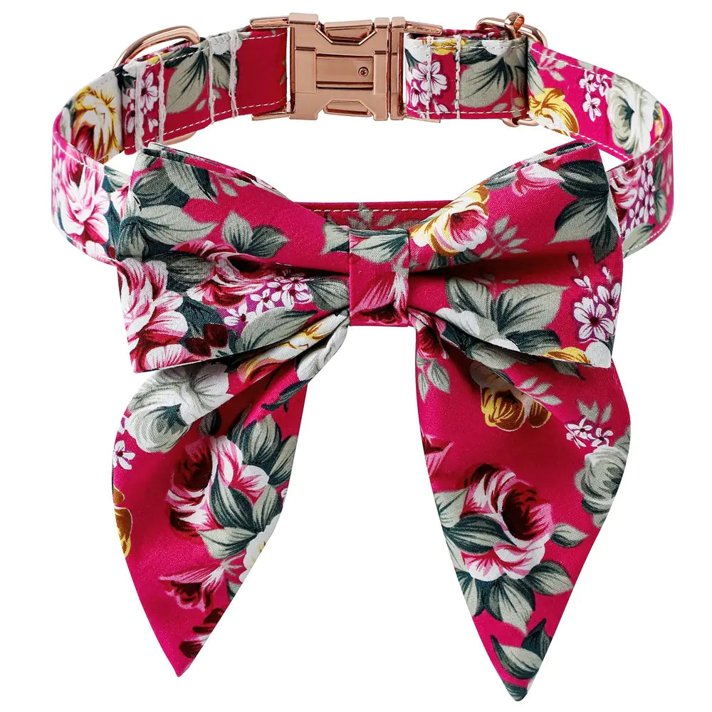 Cotton Dog Collar with Rose Gold Buckle – Soft, Stylish & Adjustable - Kim’s Signature Beauty & Accessories    