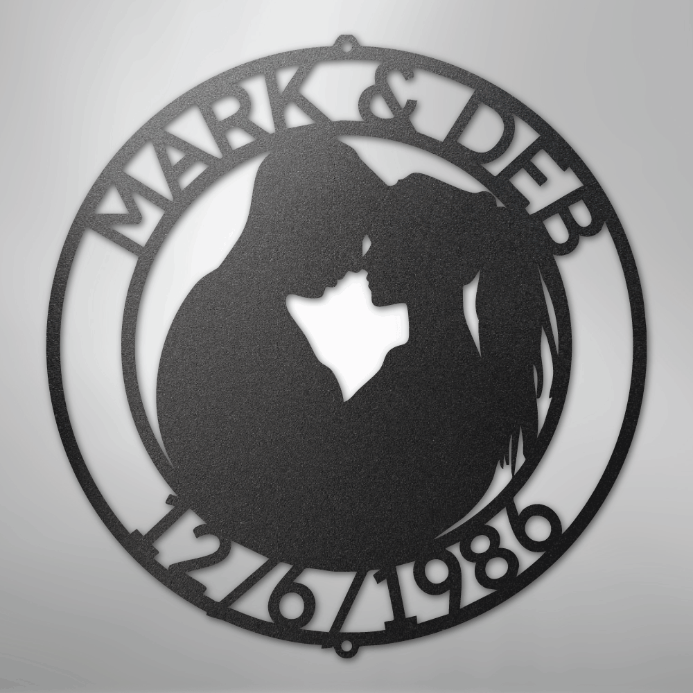 Couple Silhouette Monogram 2 - Steel Sign - Kim’s Signature Beauty & Accessories