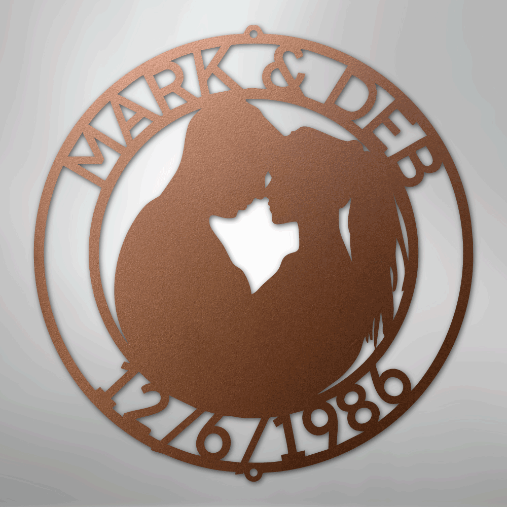 Couple Silhouette Monogram 2 - Steel Sign - Kim’s Signature Beauty & Accessories