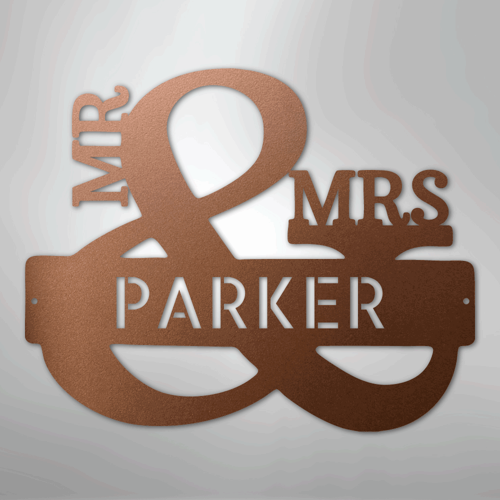 Couples Monogram - Steel Sign - Kim’s Signature Beauty & Accessories