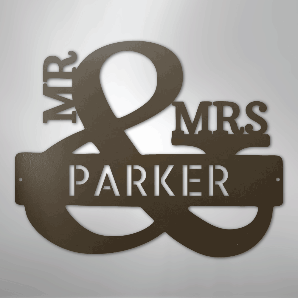 Couples Monogram - Steel Sign - Kim’s Signature Beauty & Accessories