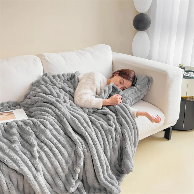 Cozy Ribbed Throw Blanket - Kim’s Signature Beauty & Accessories    