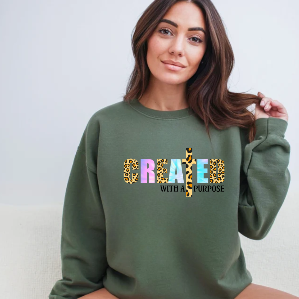 Created with Purpose Sweatshirt - Kim’s Signature Beauty & Accessories    