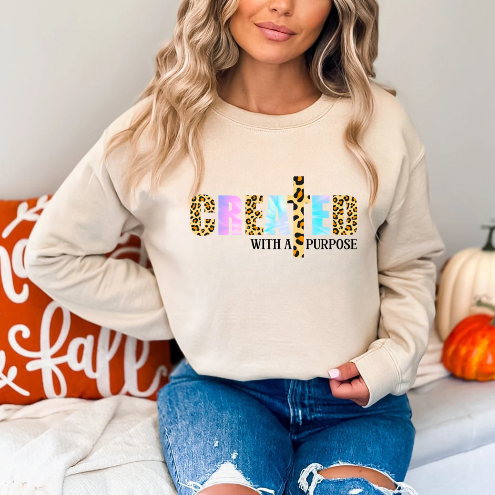 Created with Purpose Sweatshirt - Kim’s Signature Beauty & Accessories    