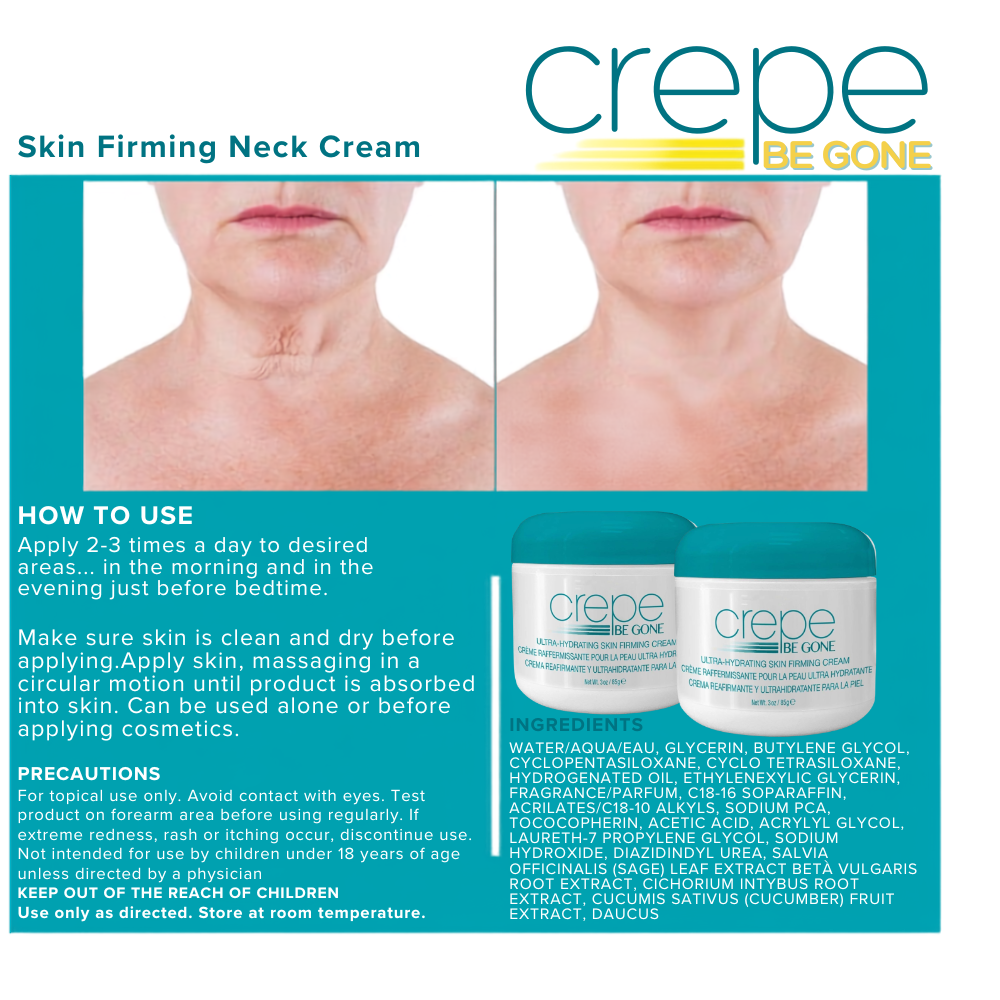 Crepe Be Gone Body Souffle - Ultra Hydrating Skin Firming Cream for NeckChest Arms & Legs - Kim’s Signature Beauty & Accessories
