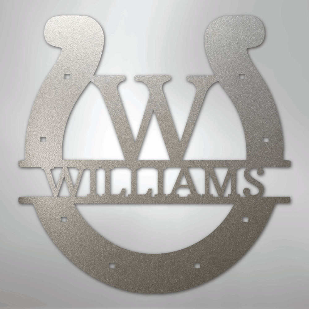 Custom Horseshoe Monogram - Steel Sign - Kim’s Signature Beauty & Accessories