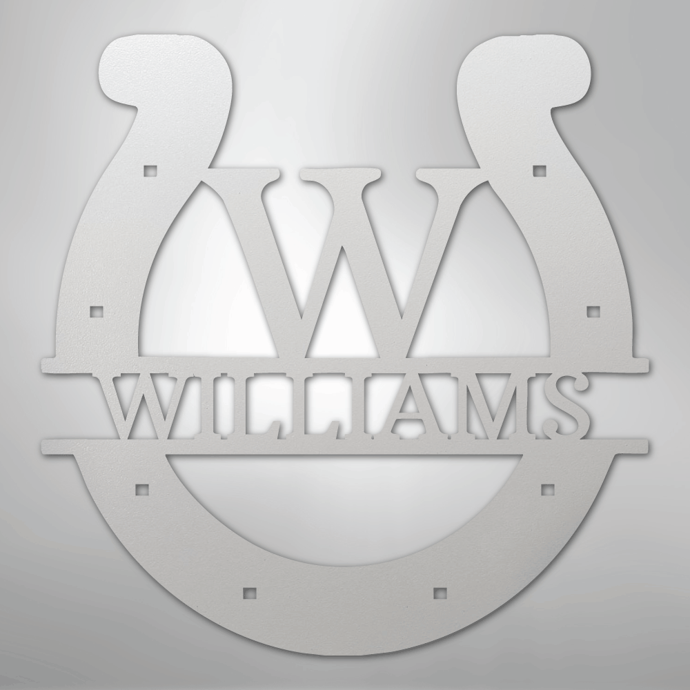 Custom Horseshoe Monogram - Steel Sign - Kim’s Signature Beauty & Accessories