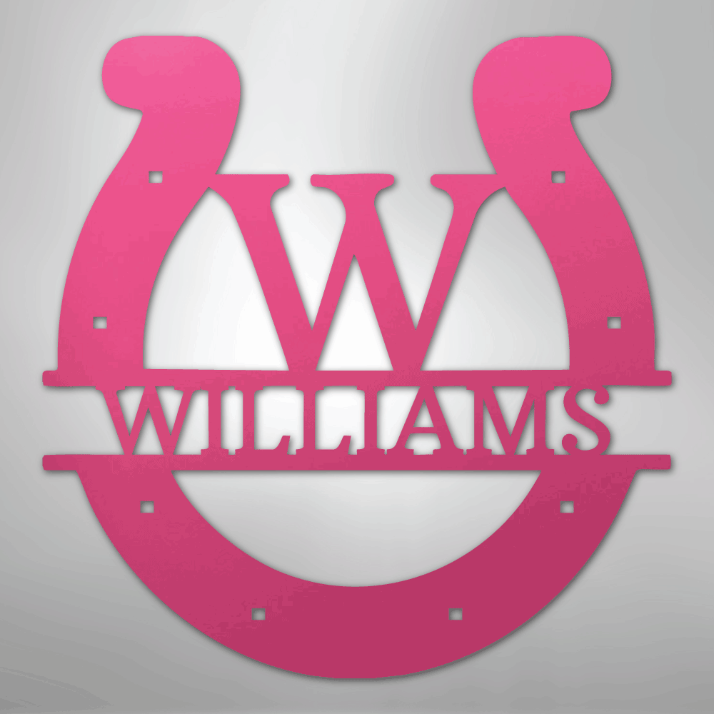 Custom Horseshoe Monogram - Steel Sign - Kim’s Signature Beauty & Accessories
