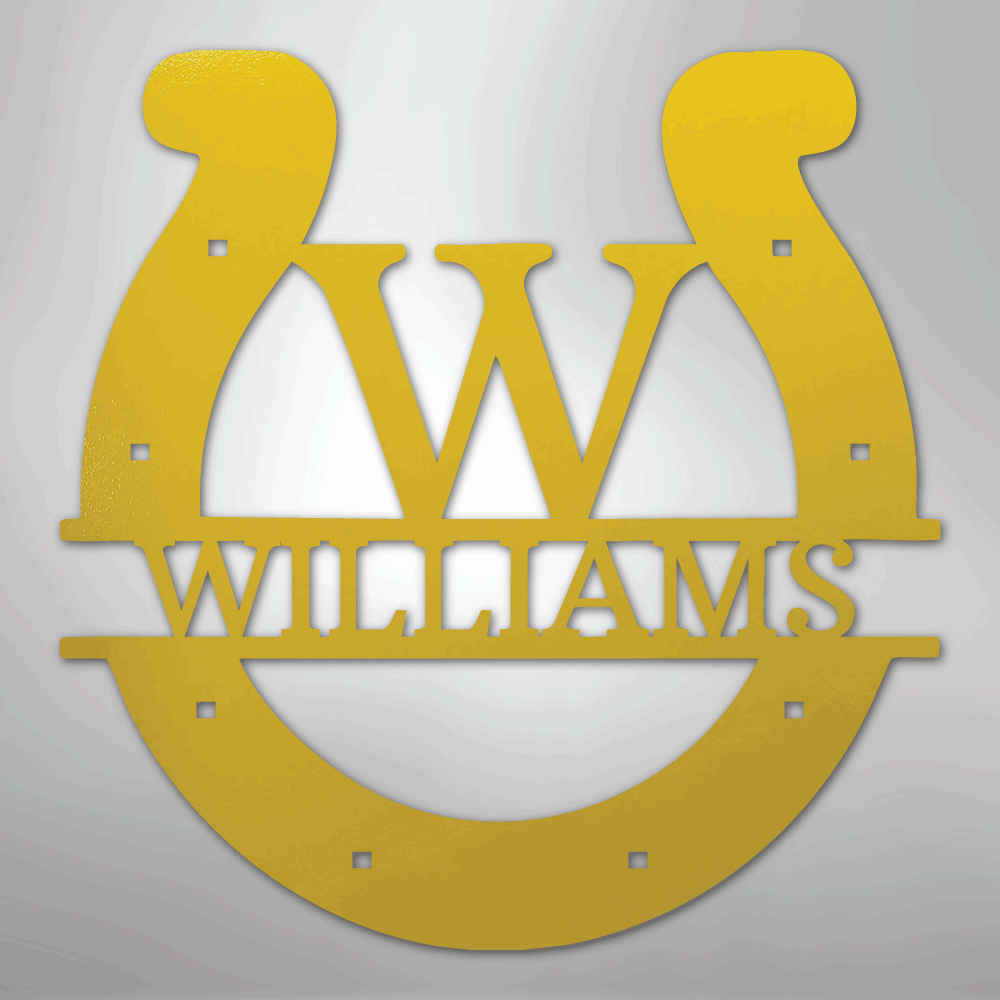 Custom Horseshoe Monogram - Steel Sign - Kim’s Signature Beauty & Accessories