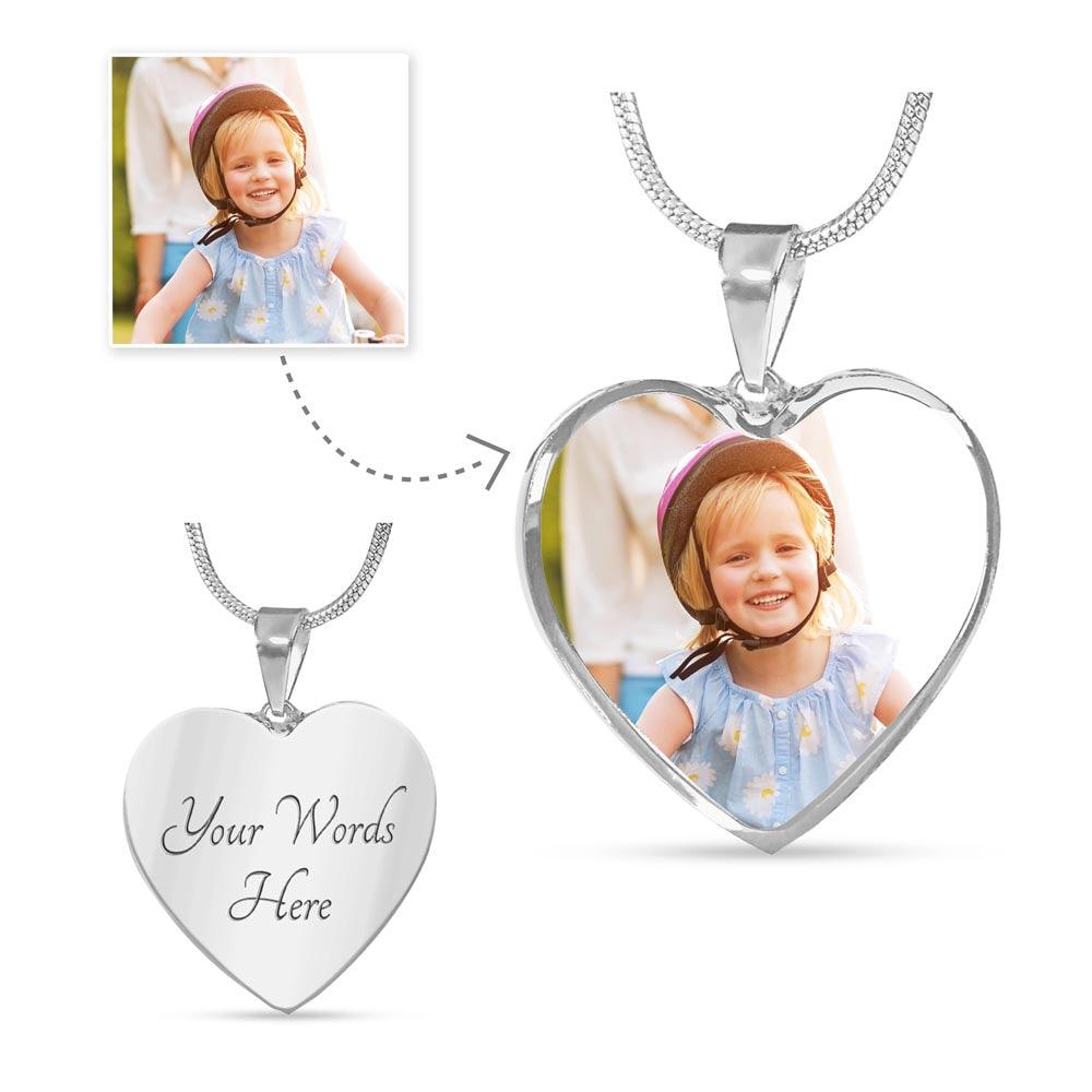 Custom Photo Heart Necklace with Engraving - Kim’s Signature Beauty & Accessories    