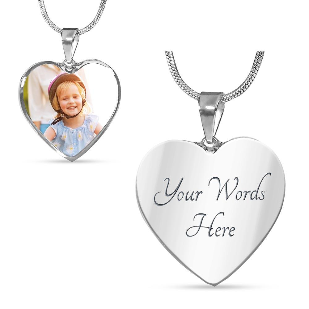 Custom Photo Heart Necklace with Engraving - Kim’s Signature Beauty & Accessories    
