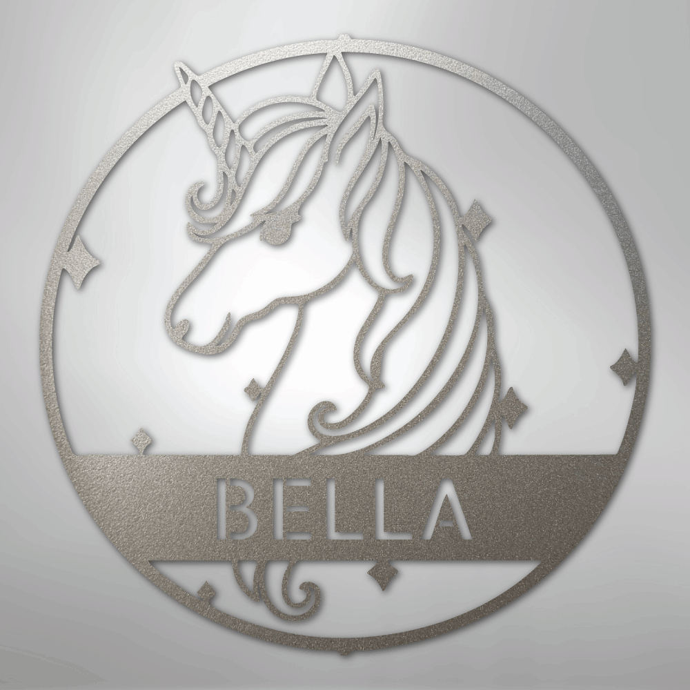 Cute Unicorn Monogram - Steel Sign - Kim’s Signature Beauty & Accessories