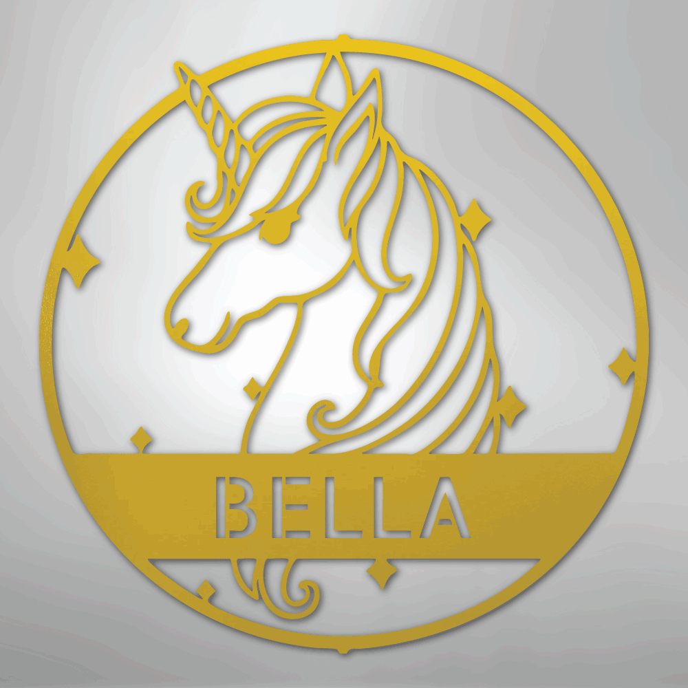 Cute Unicorn Monogram - Steel Sign - Kim’s Signature Beauty & Accessories