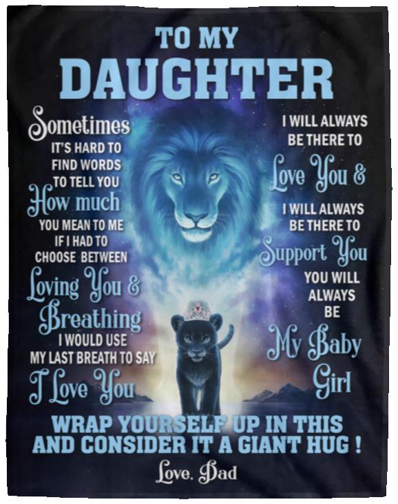 DAUGHTER, LOVE DAD LION BLANKET - Kim’s Signature Beauty & Accessories    