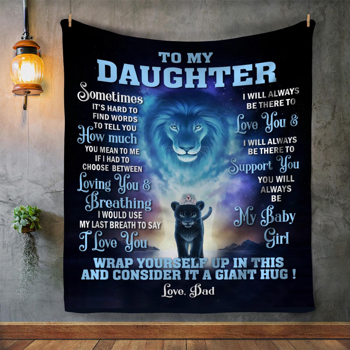 DAUGHTER, LOVE DAD LION BLANKET - Kim’s Signature Beauty & Accessories    