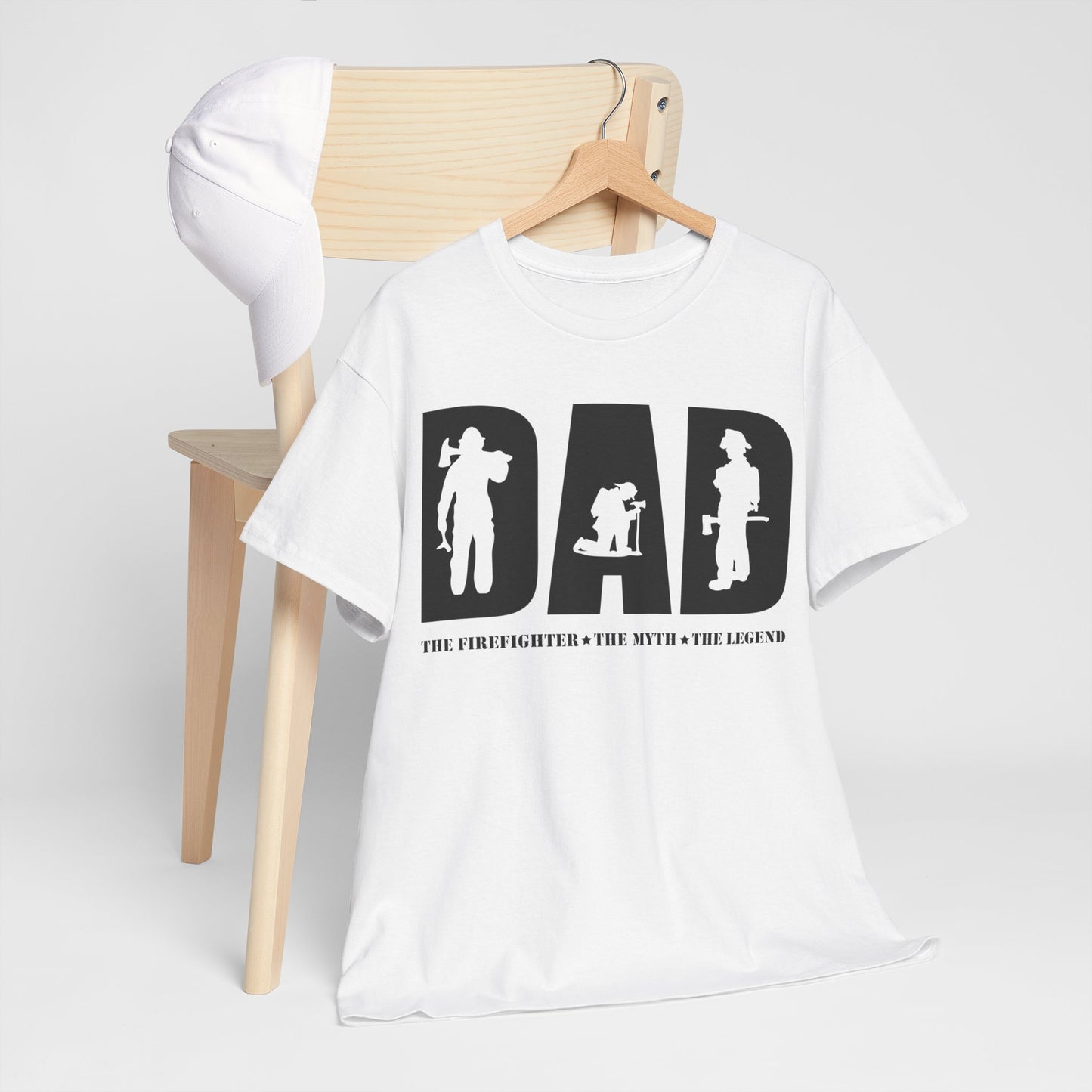 Dad, Firefighter, Myth, Legend |  Cotton Tee - Kim’s Signature Beauty & Accessories    