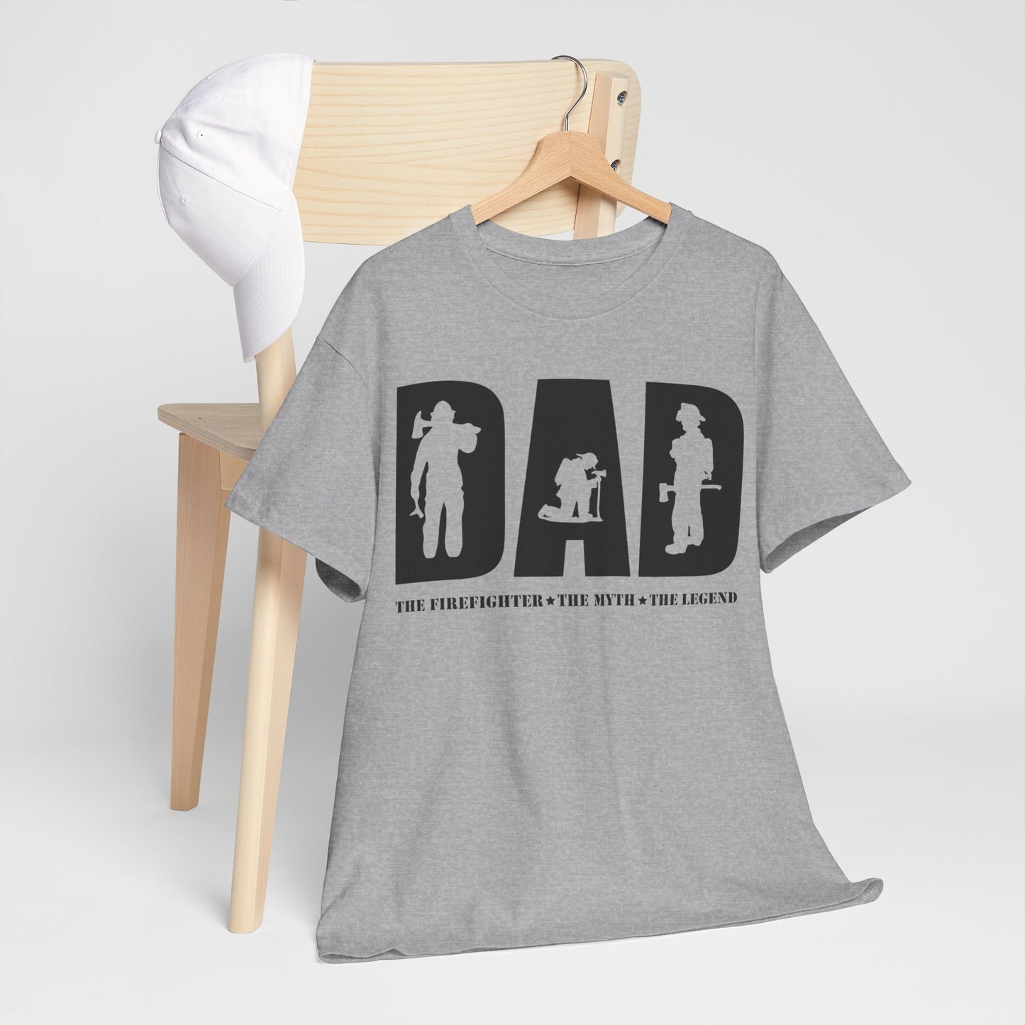 Dad, Firefighter, Myth, Legend |  Cotton Tee - Kim’s Signature Beauty & Accessories    