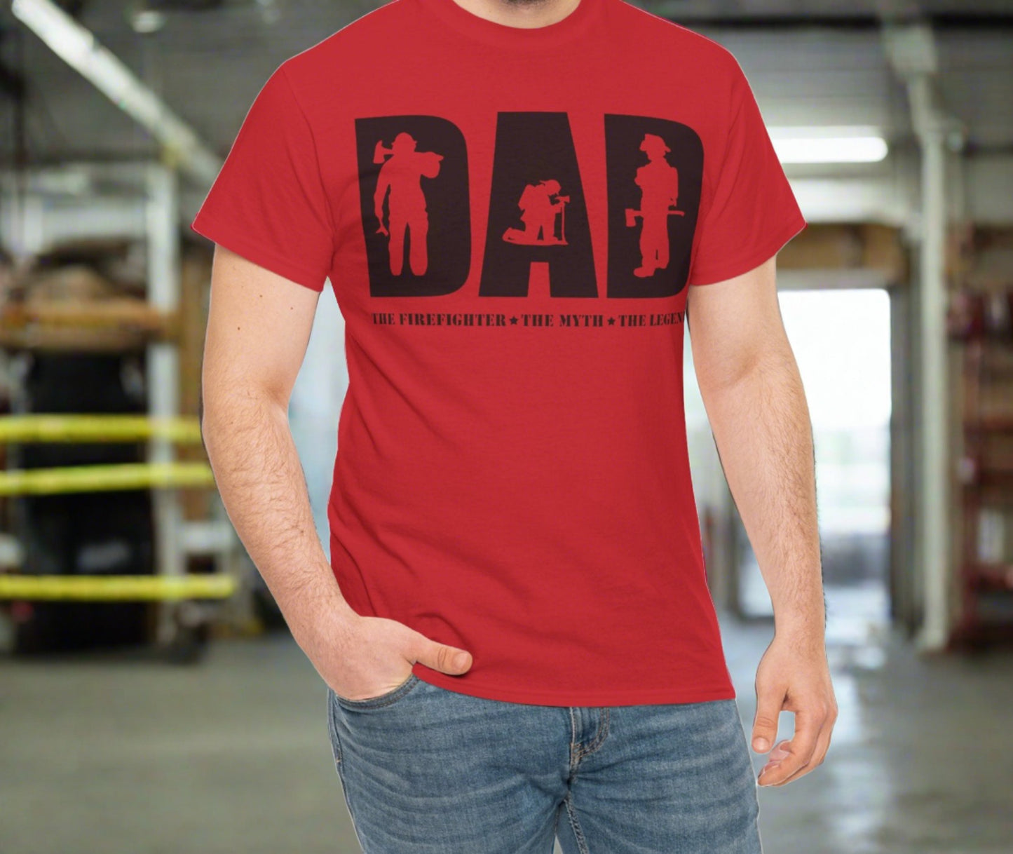 Dad, Firefighter, Myth, Legend |  Cotton Tee - Kim’s Signature Beauty & Accessories    