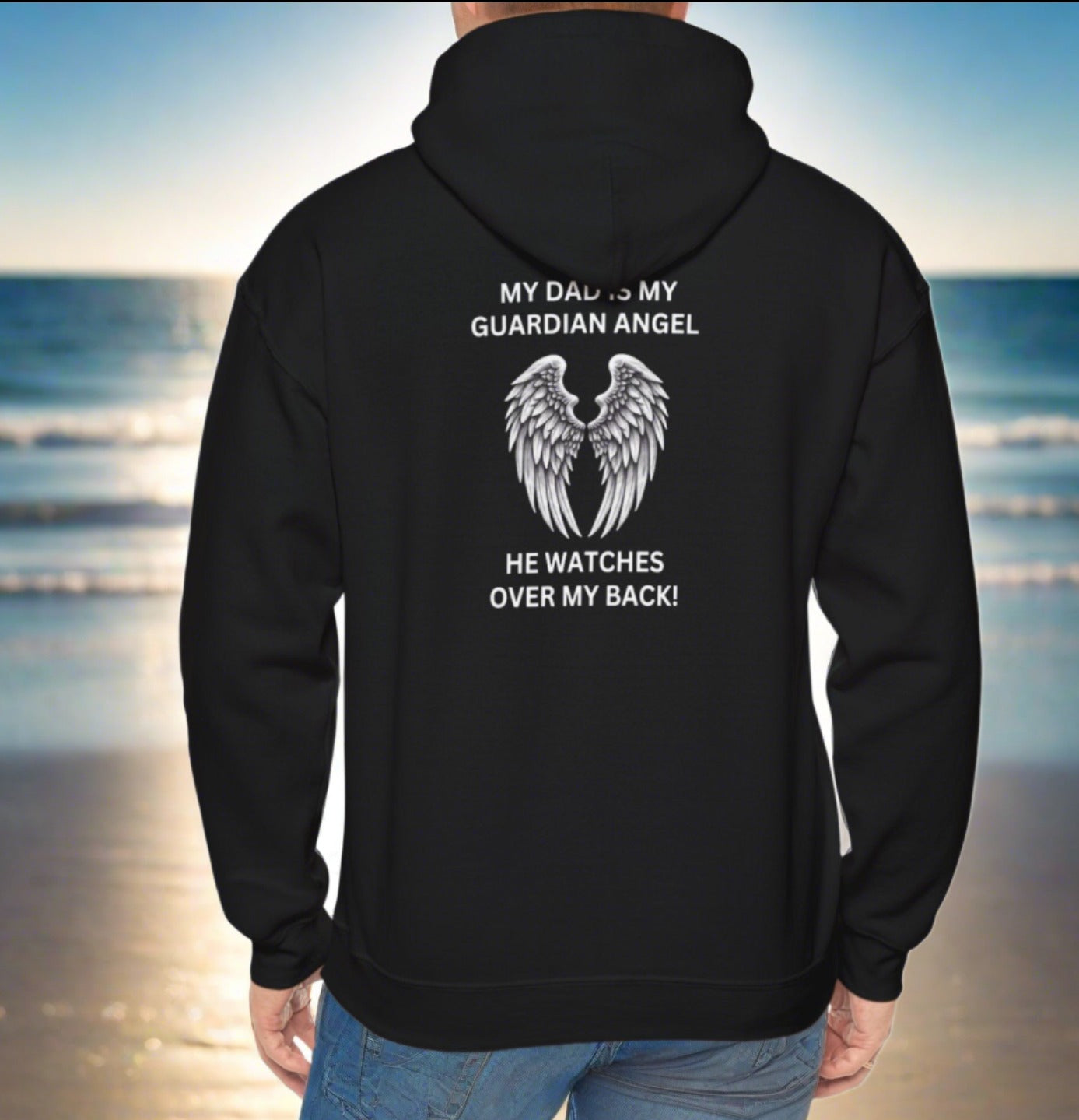 Dad, My Guardian Angel |Front & Back Print Hoodie - Kim’s Signature Beauty & Accessories    