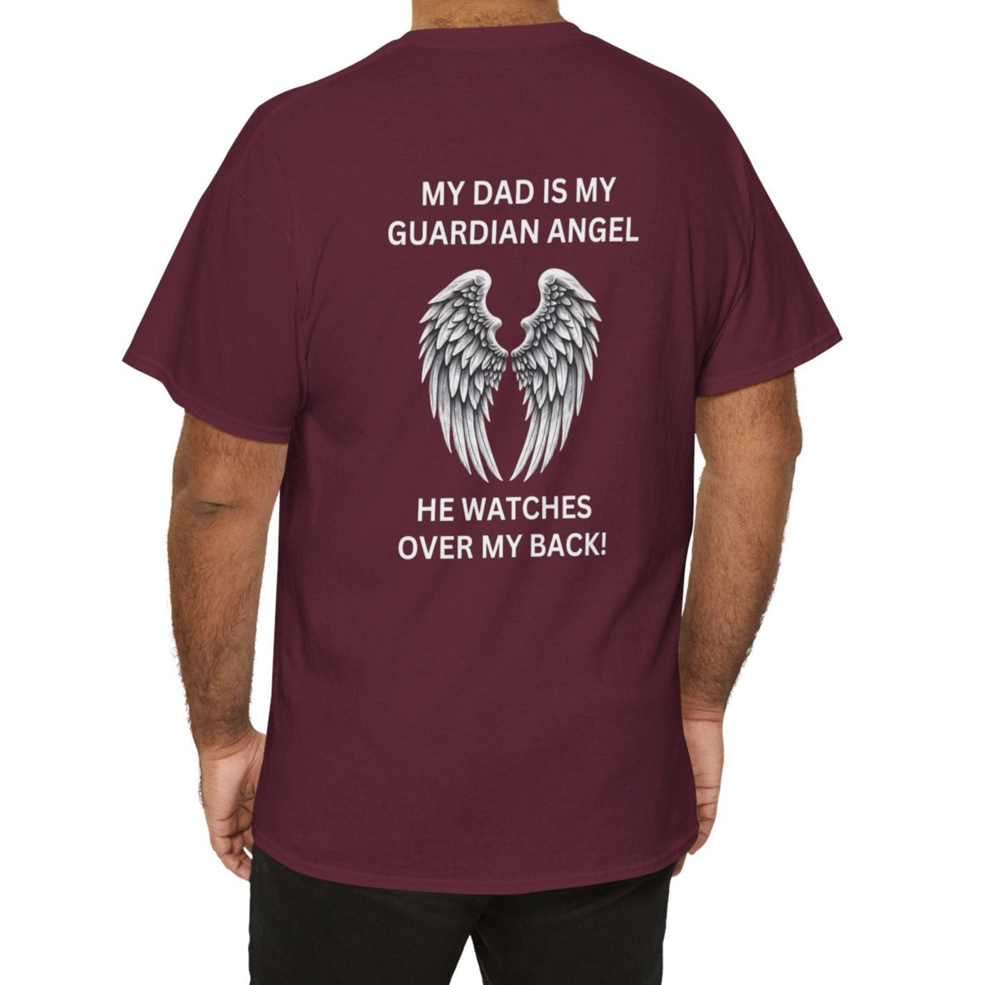 Dad, My Guardian Angel |  Unisex Cotton Tee - Kim’s Signature Beauty & Accessories    