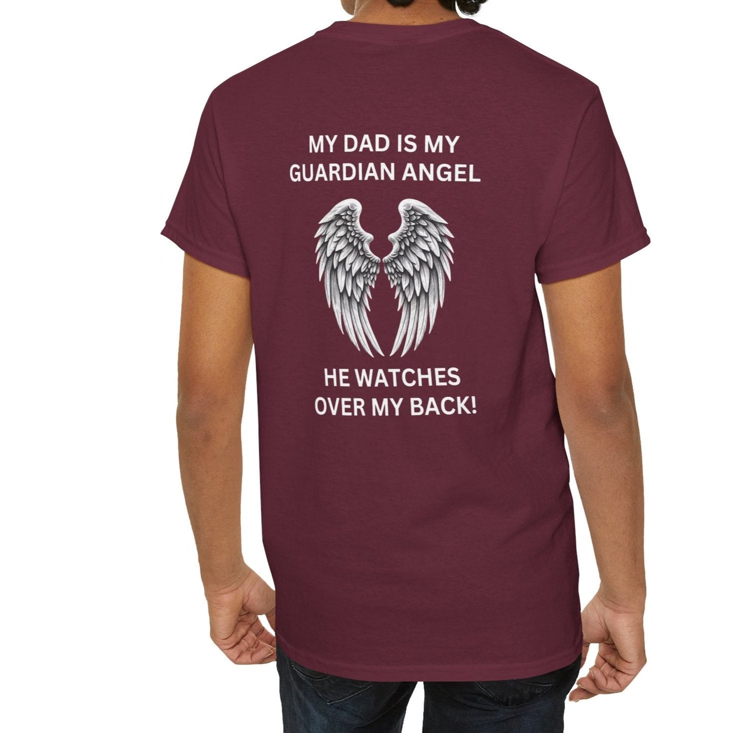 Dad, My Guardian Angel |  Unisex Cotton Tee - Kim’s Signature Beauty & Accessories    