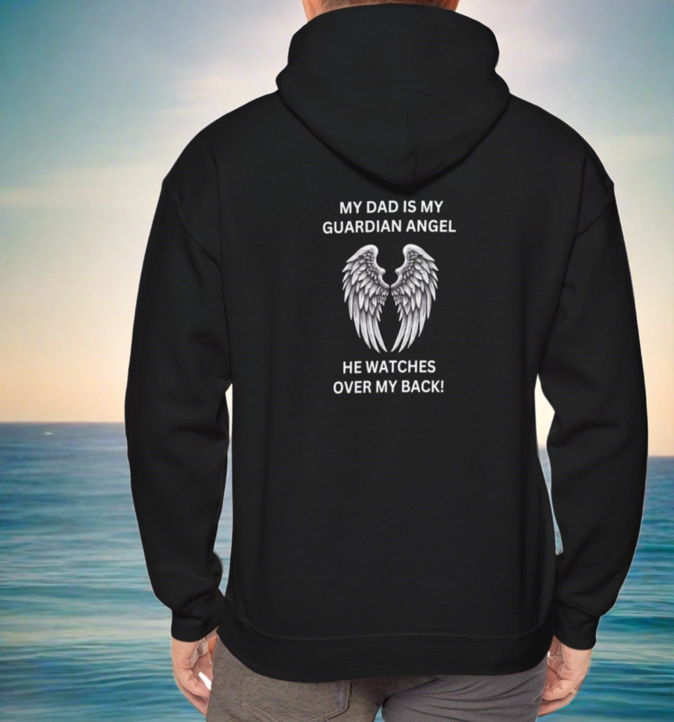 Dad, Watches Over My back Hoodie - Kim’s Signature Beauty & Accessories    