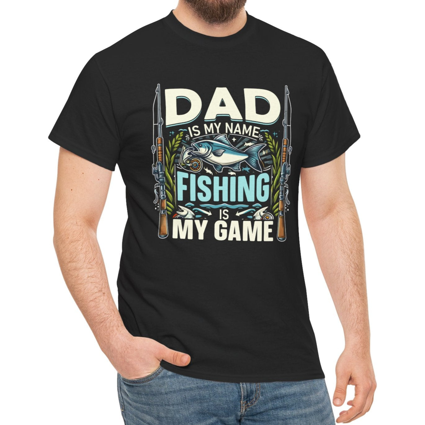 Dad is My Name, Fishing is my Game Tee - Kim’s Signature Beauty & Accessories    
