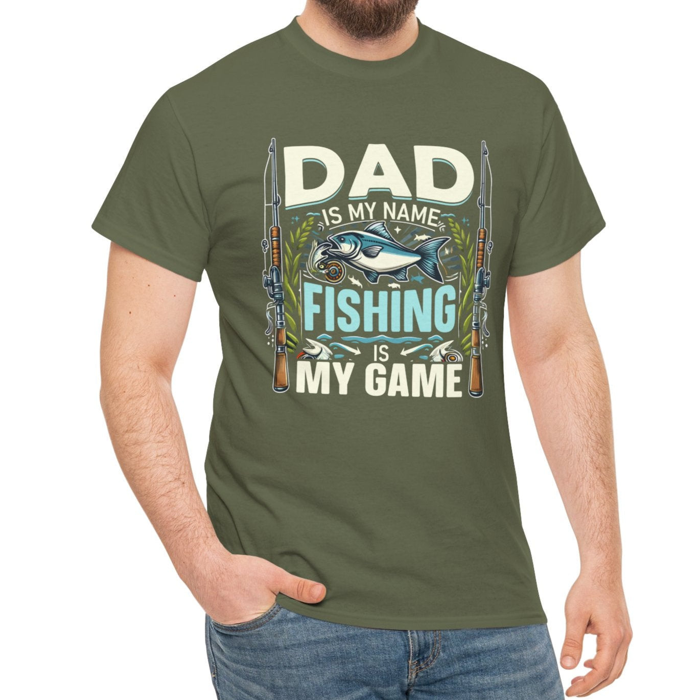Dad is My Name, Fishing is my Game Tee - Kim’s Signature Beauty & Accessories    