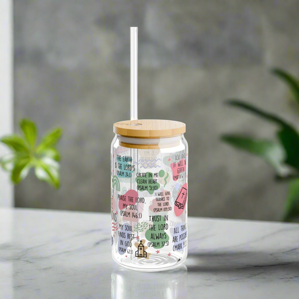 Daily Bible Affirmations | Sipper Glass - Kim’s Signature Beauty & Accessories    