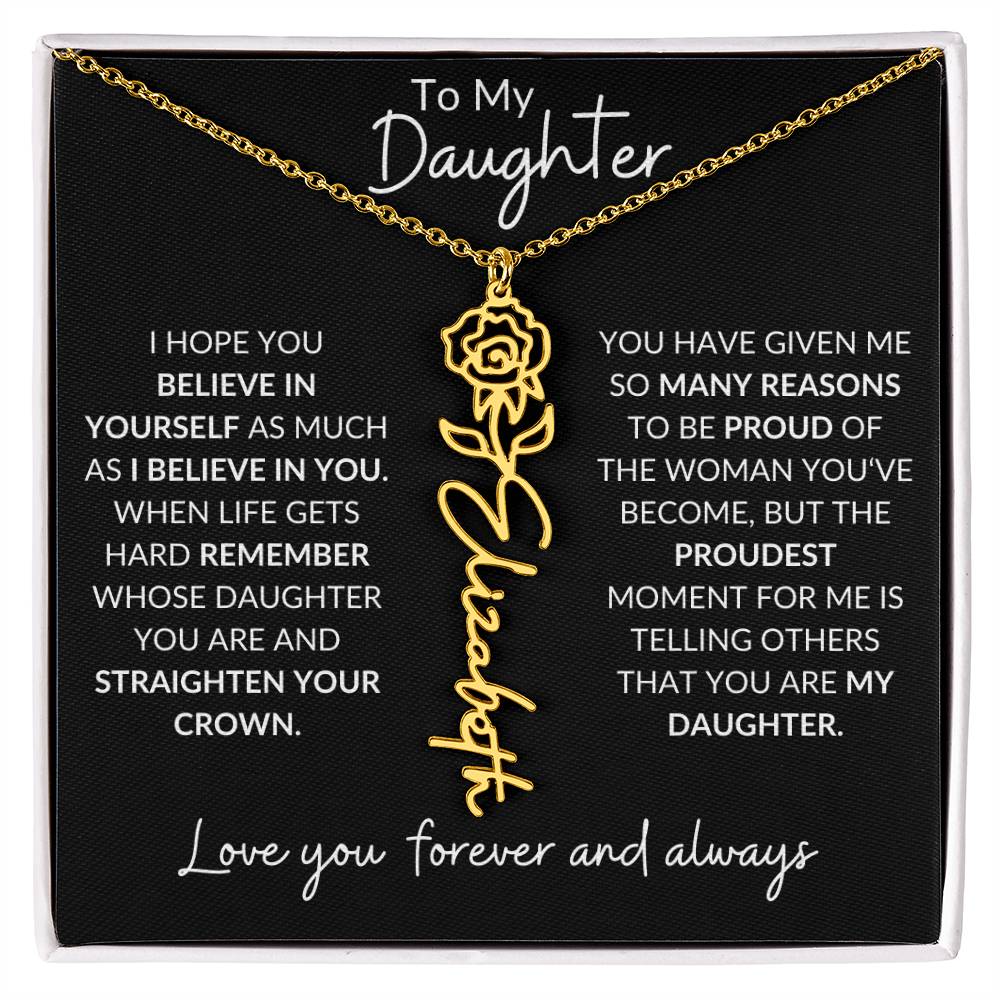Daughter Birth Flower Necklace & Message Card - Kim’s Signature Beauty & Accessories    