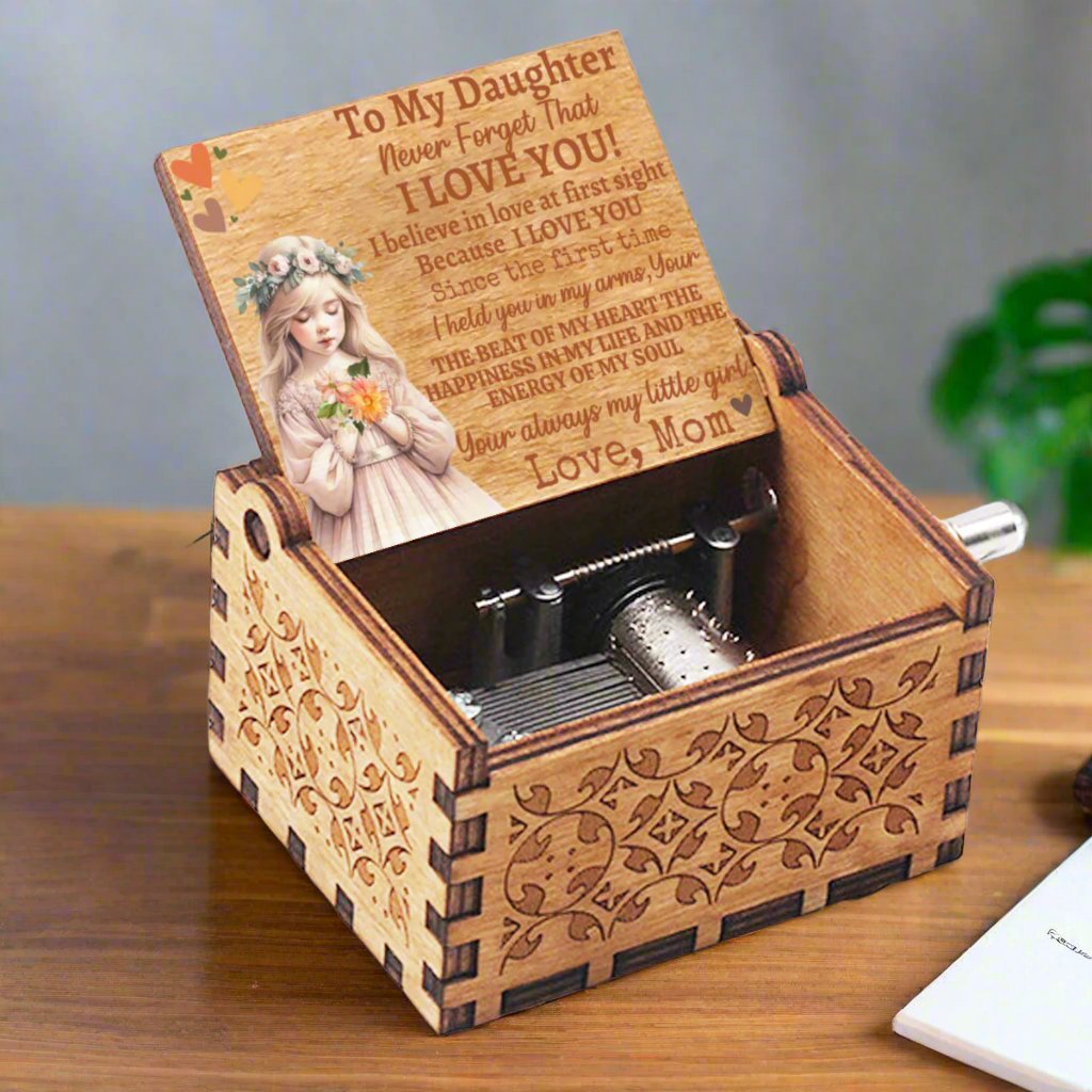 Daughter, Blonde Girl Music Box & Message - Kim’s Signature Beauty & Accessories    