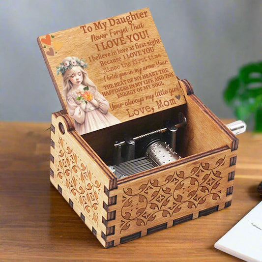 Daughter, Blonde Girl Music Box & Message - Kim’s Signature Beauty & Accessories    