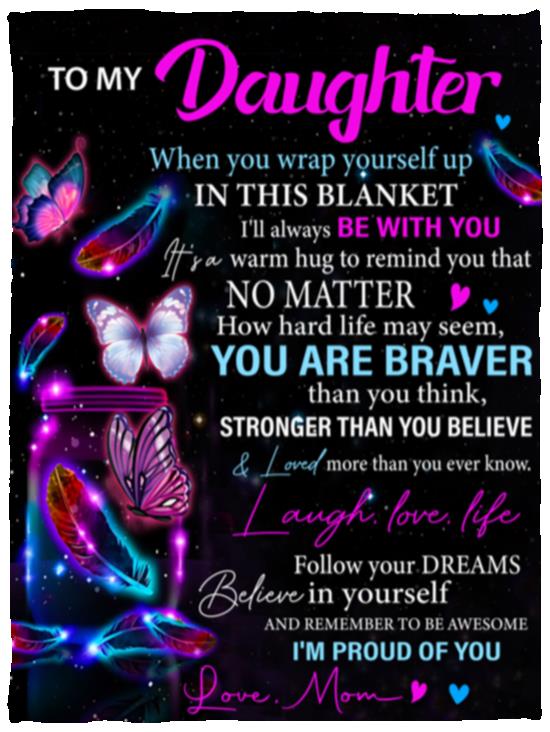 Daughter Butterfly Blanket from Mom - Kim’s Signature Beauty & Accessories    