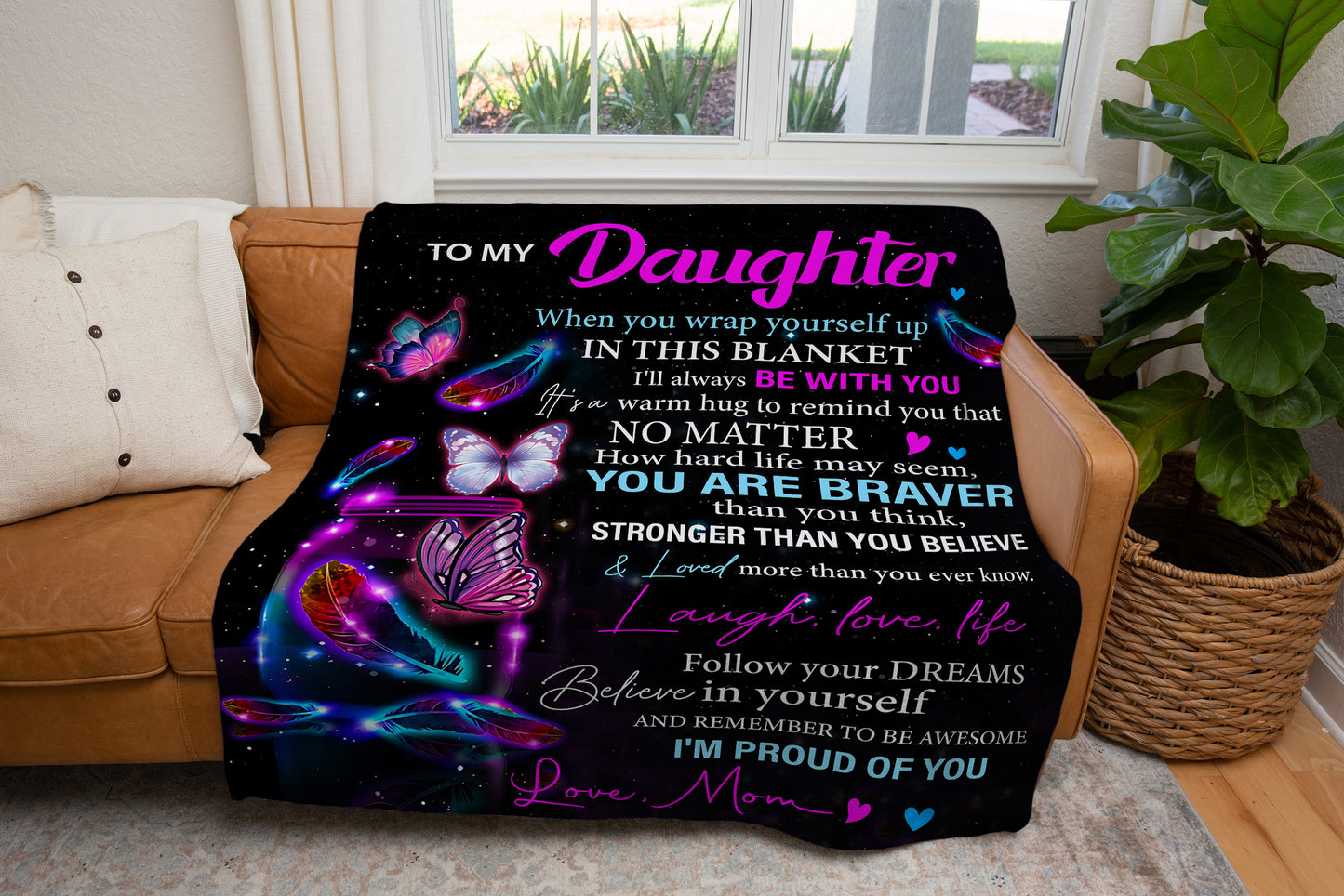 Daughter Butterfly Blanket from Mom - Kim’s Signature Beauty & Accessories    